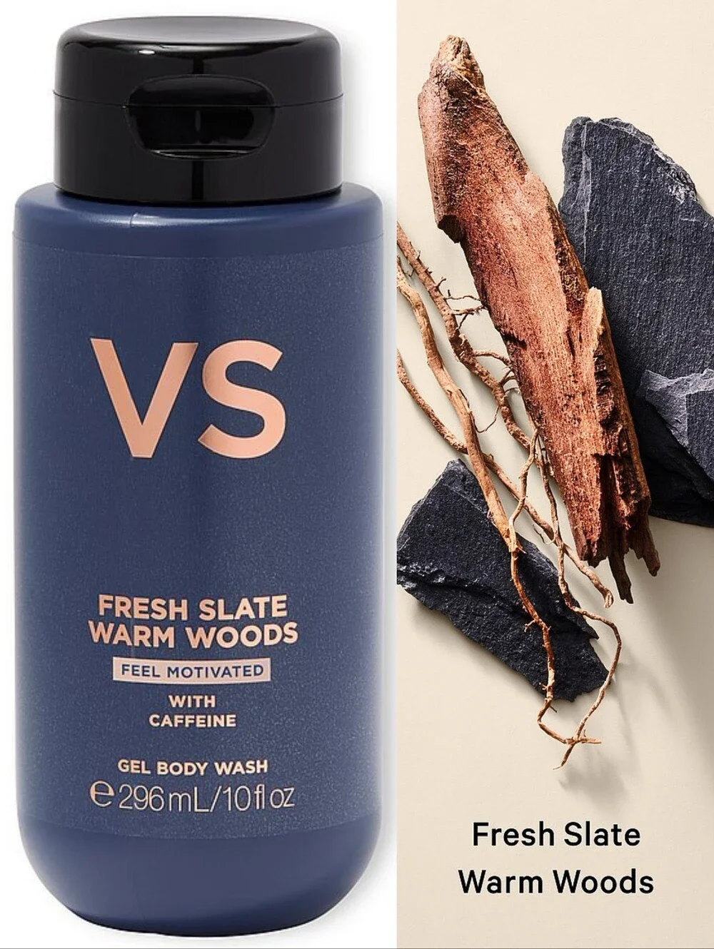Victoria's Secret Men's Fresh Slate Warm Woods Gel Body Wash 10oz NEW